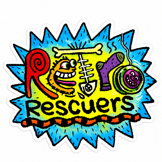 Retro Rescuers Die-Cut Sticker